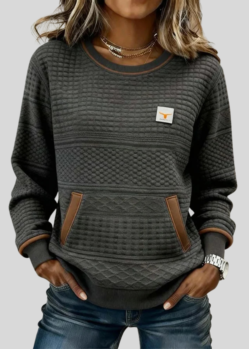 Ella | Colourblock Sweatshirt with Kangaroo Pocket