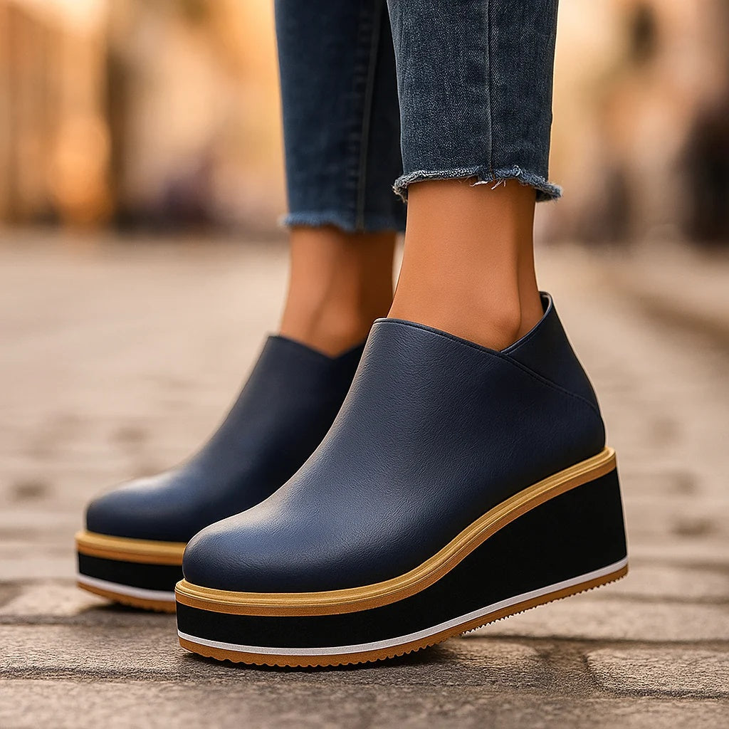 Gail | Side-Zip Wedge Ankle Boots