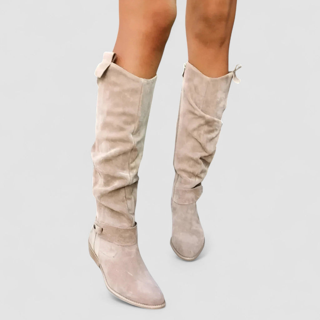 Patricia | Knee-High Low Heel Boots
