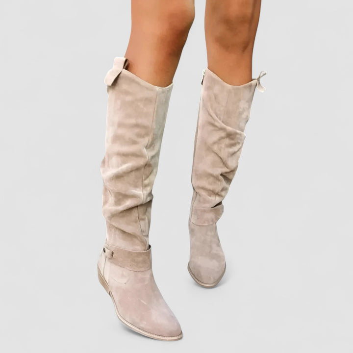 Patricia | Knee-High Low Heel Boots