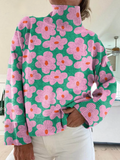 Women’s Floral Knit Turtleneck Sweater
