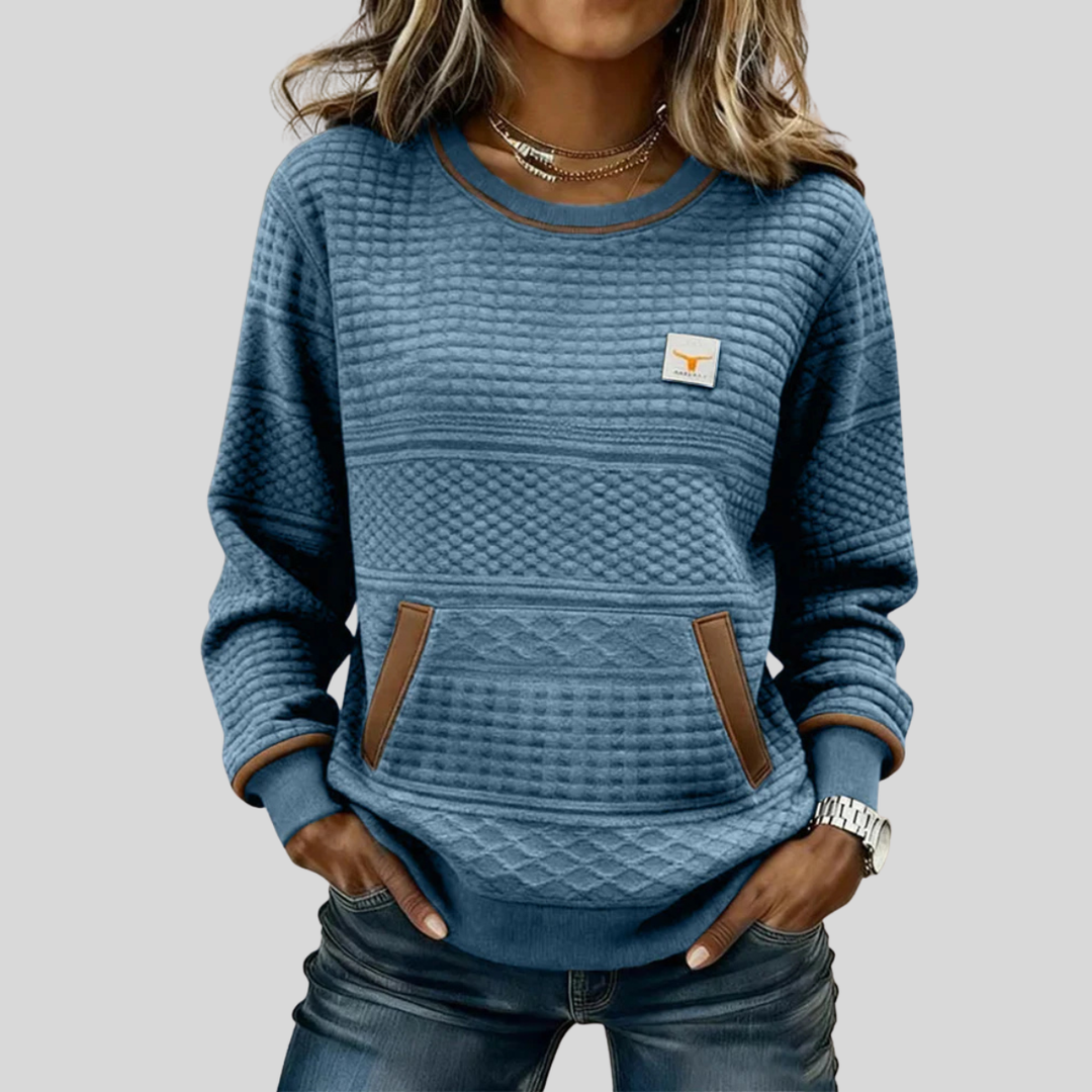 Ella | Colourblock Sweatshirt with Kangaroo Pocket