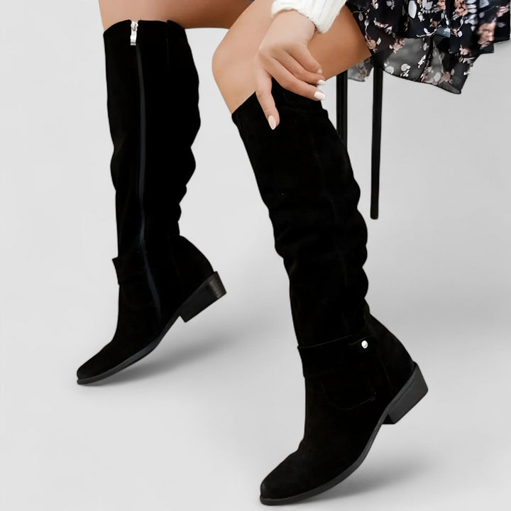 Patricia | Knee-High Low Heel Boots