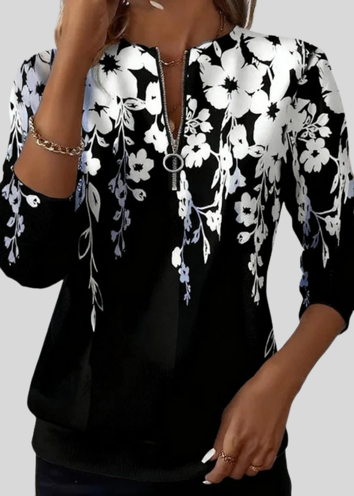 Macy | Floral Zip Sweatshirt