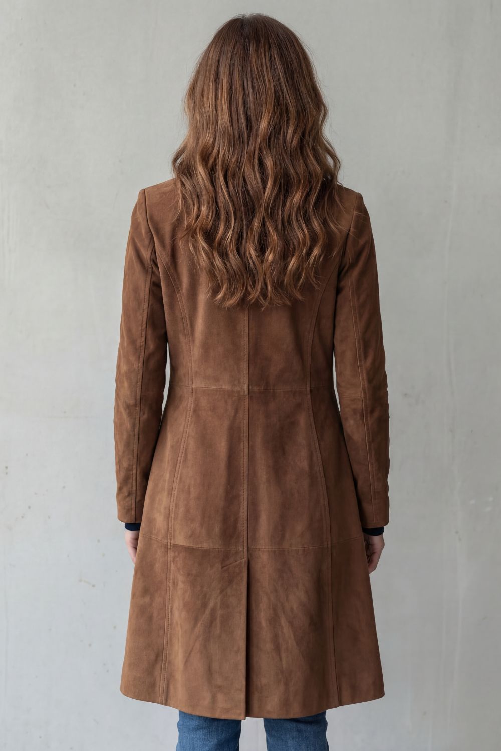 Janice | Vintage Suede-Finish Long Coat