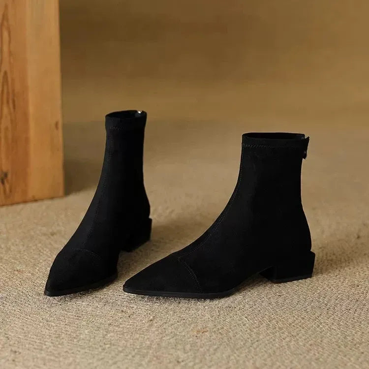Rhonda | Suede Pointed-Toe Ankle Boots