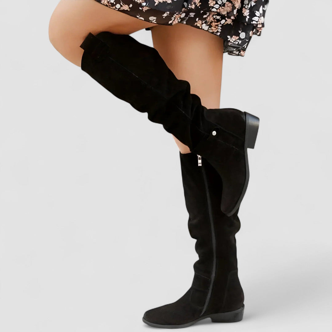Patricia | Knee-High Low Heel Boots