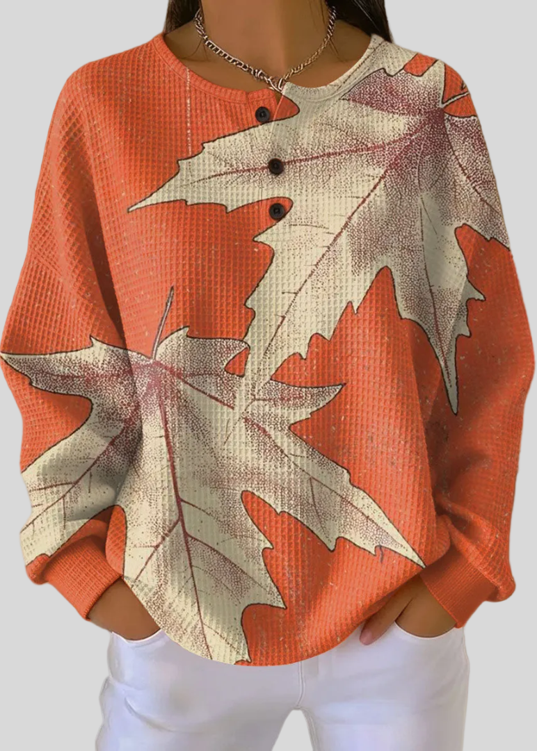 Lily | Oversized Sweatshirt with Leaf Print