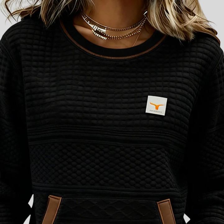 Ella | Colourblock Sweatshirt with Kangaroo Pocket