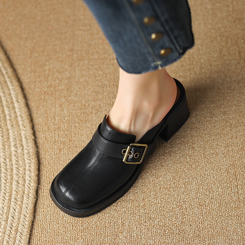 Mirel Genuine Leather Mules