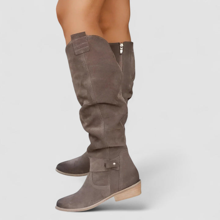 Patricia | Knee-High Low Heel Boots