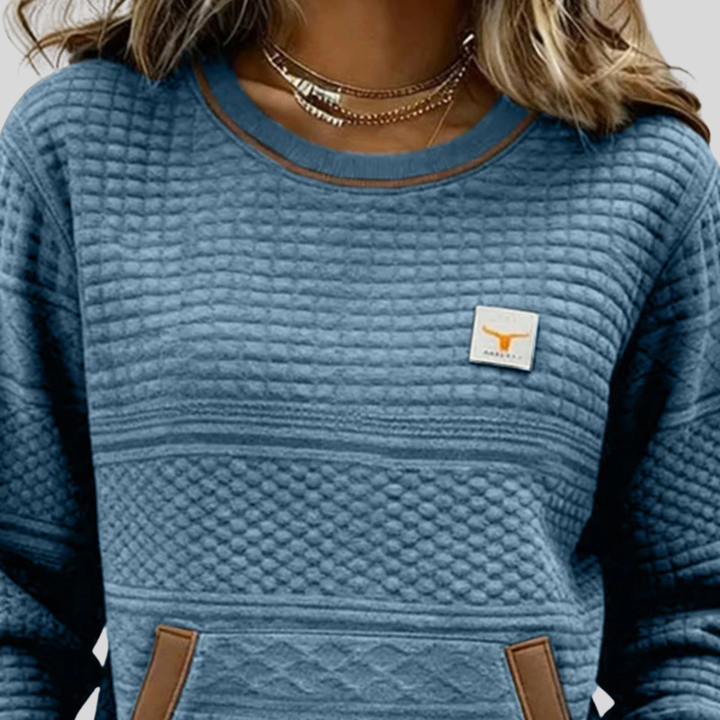 Ella | Colourblock Sweatshirt with Kangaroo Pocket