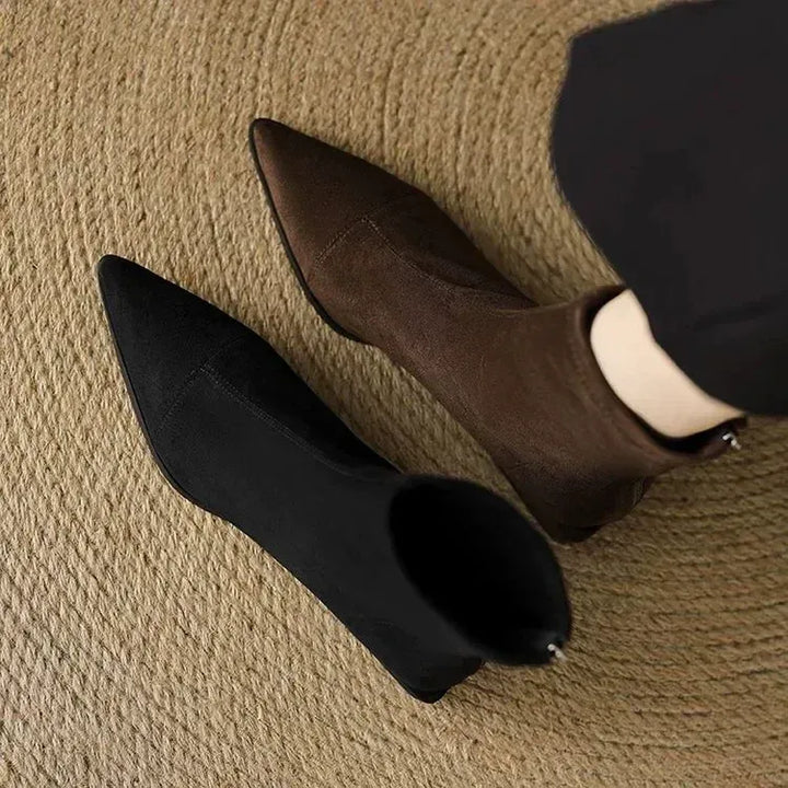 Rhonda | Suede Pointed-Toe Ankle Boots