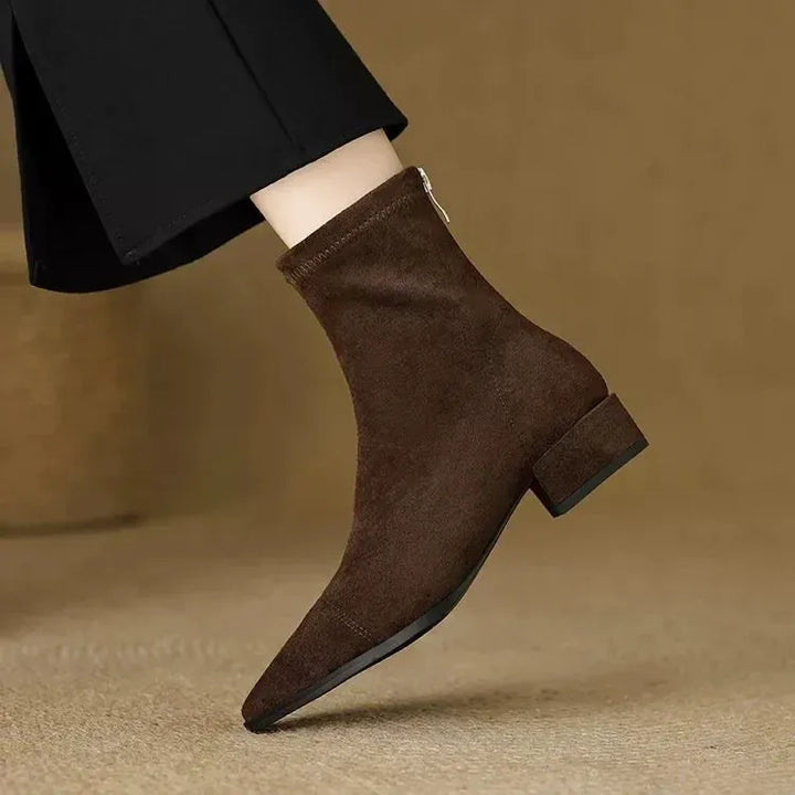 Rhonda | Suede Pointed-Toe Ankle Boots
