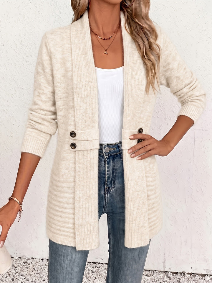 Faith | Open-Front Cardigan with Seamed Waist