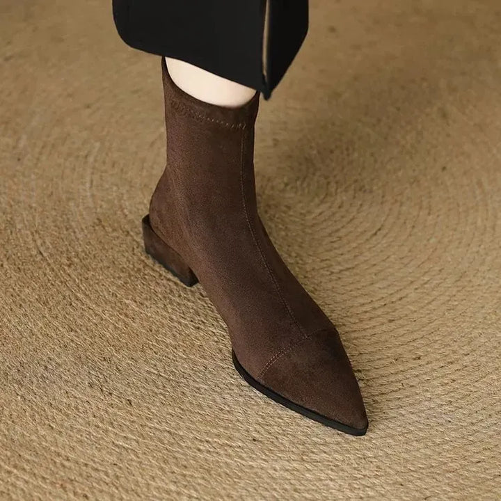 Rhonda | Suede Pointed-Toe Ankle Boots