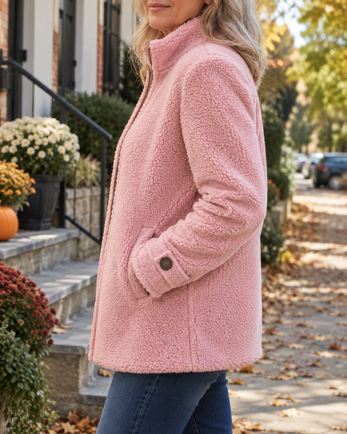 Nancy | Stand Collar Zip Jacket