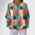 Women’s Multicolor Plaid Knit Pullover Sweater