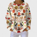 Women’s Holiday Print Long Sleeve Pullover Sweater