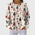 Women’s Christmas Floral Print Pullover Sweater