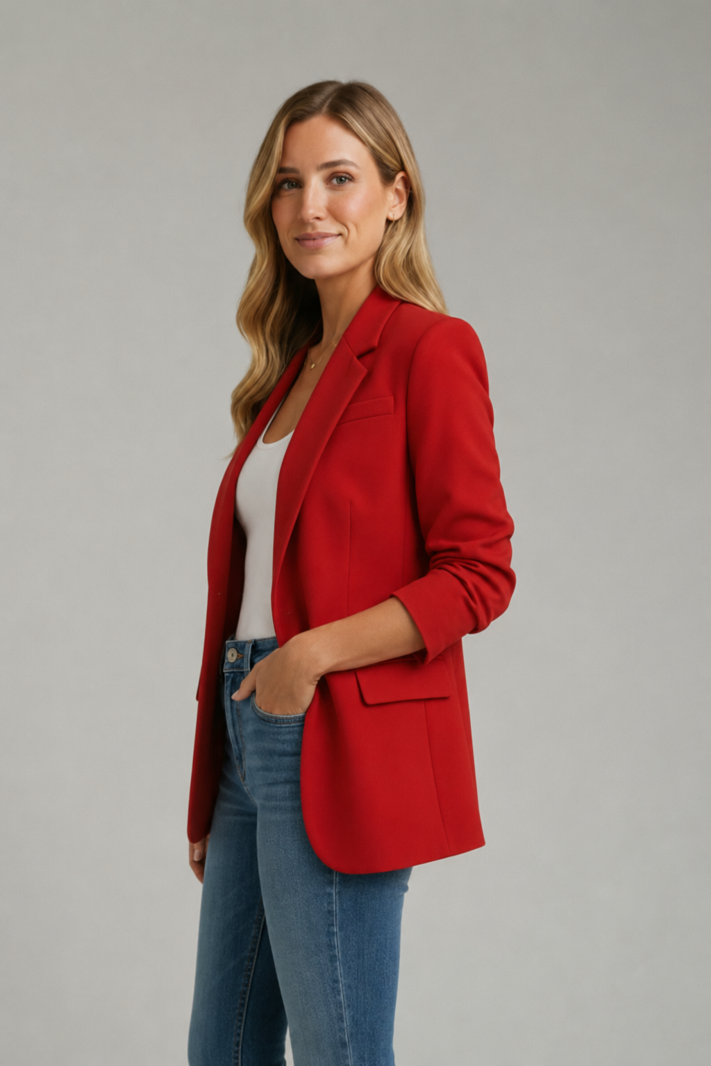 Francesca | Women's Single Button Notched Lapel Blazer