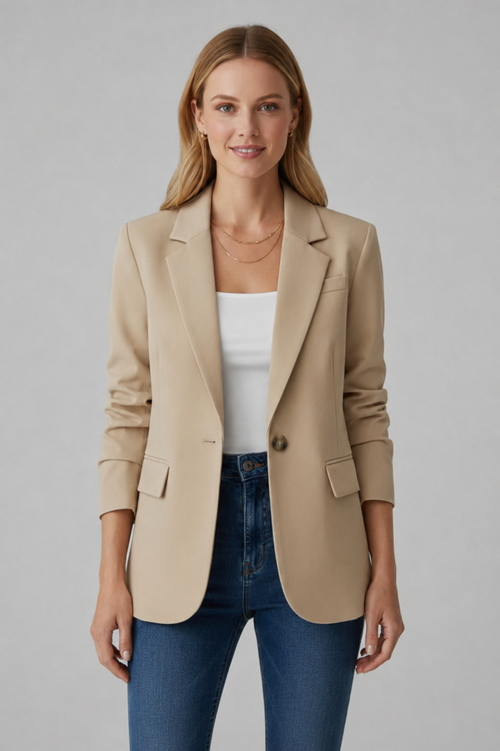 Francesca | Women's Single Button Notched Lapel Blazer
