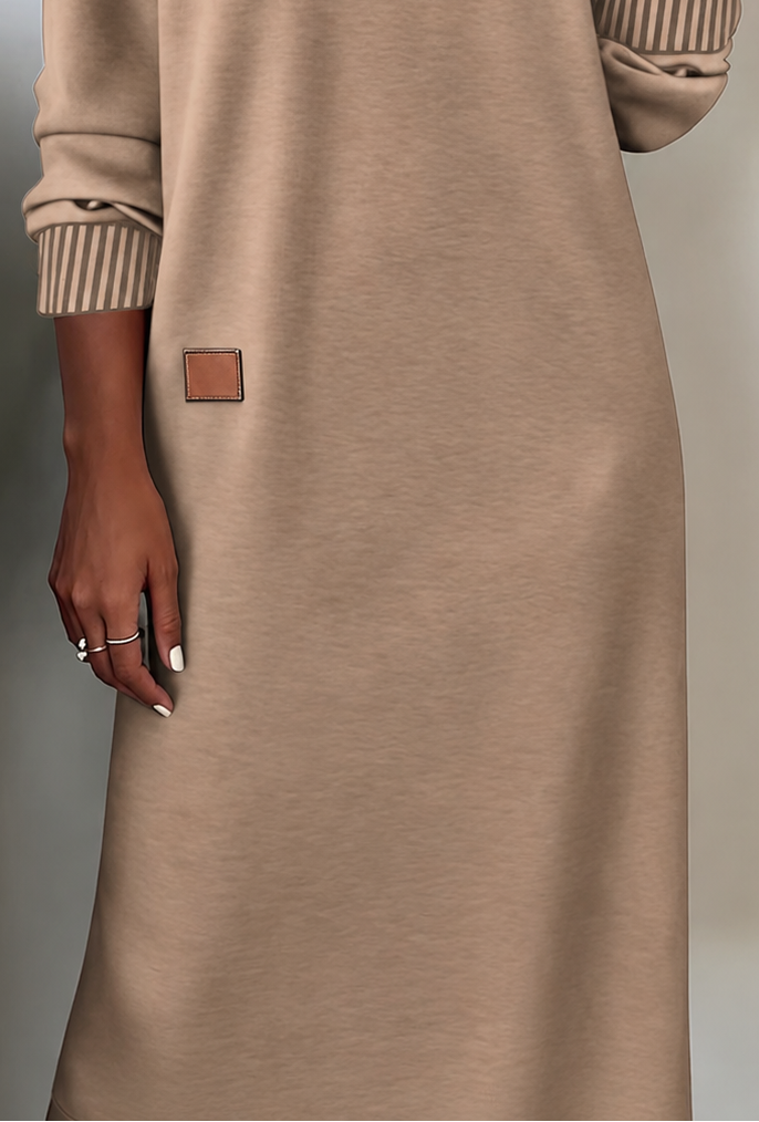 Aramis | Women's V-Neck Long Sleeve Midi Sweater Dress