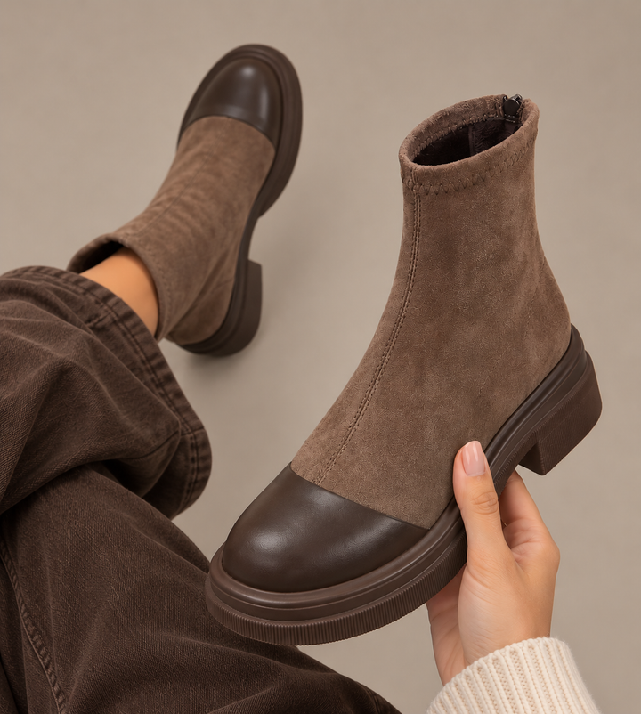 Marie | Low-Heel Round-Toe Ankle Boots