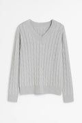 Women’s V-Neck Cable-Knit Sweater
