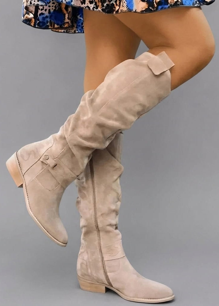 Patricia | Knee-High Low Heel Boots