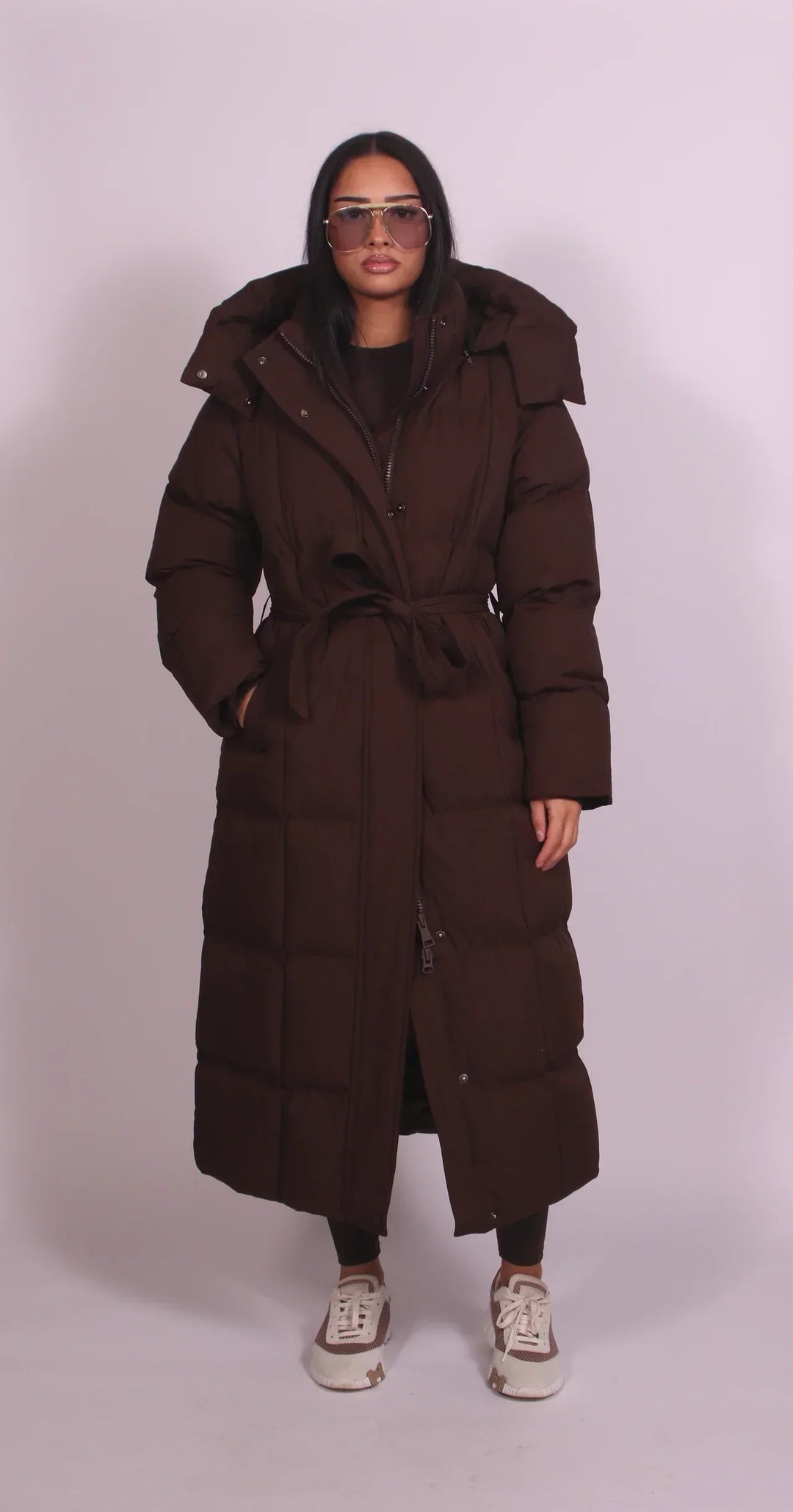 Christine | Long Belted Puffer Coat