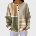 Women’s Color Block Striped Long Sleeve Pullover Sweater
