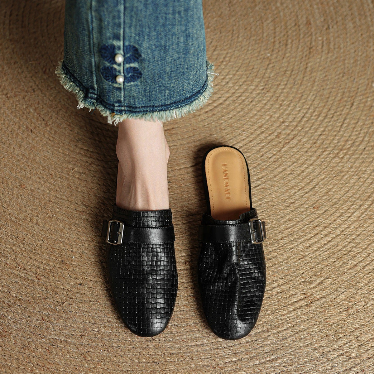Cassie Genuine Leather Mules