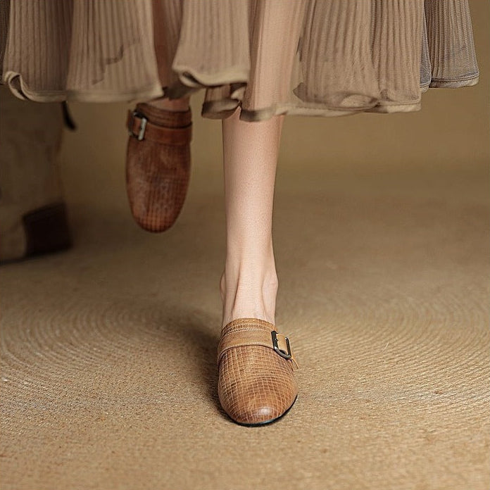 Cassie Genuine Leather Mules