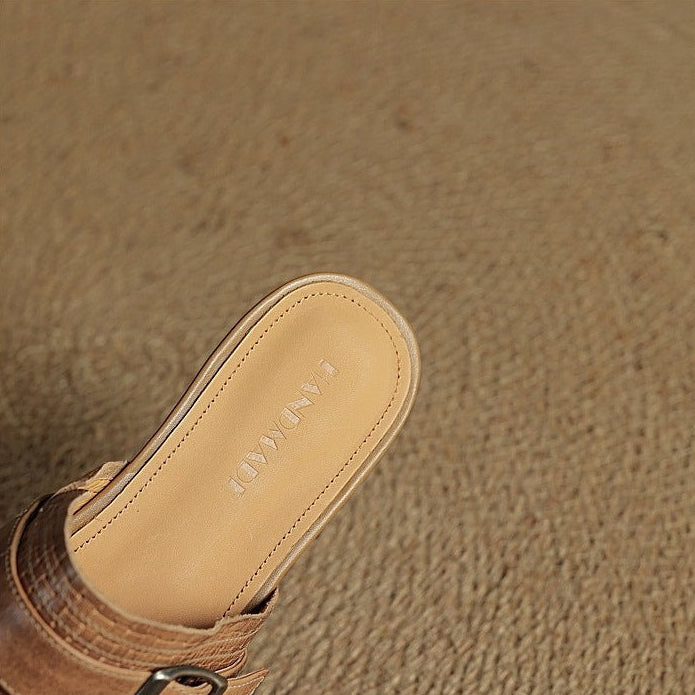 Cassie Genuine Leather Mules