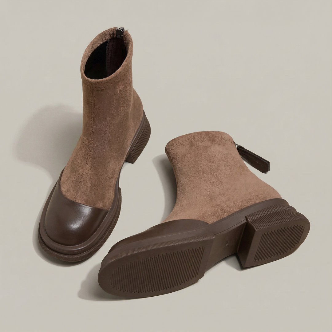 Marie | Low-Heel Round-Toe Ankle Boots