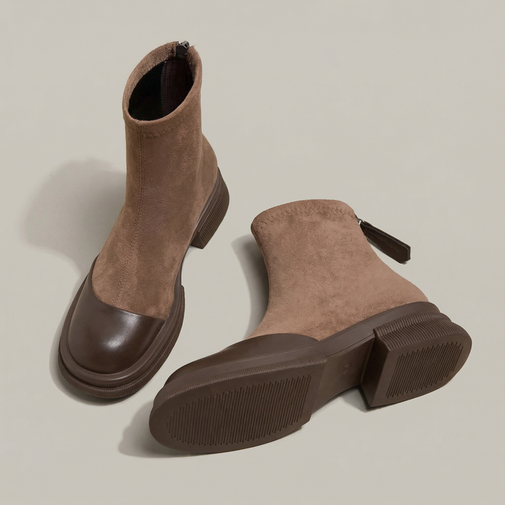 Marie | Low-Heel Round-Toe Ankle Boots