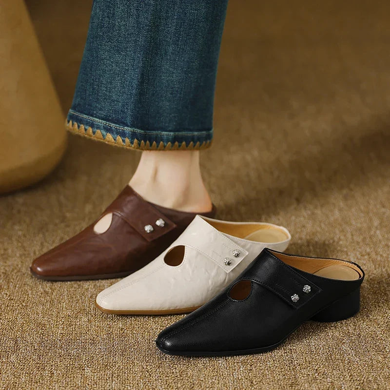 Olga Genuine Leather Mules