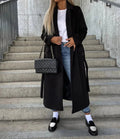 Women’s Longline Lapel Button Front Coat