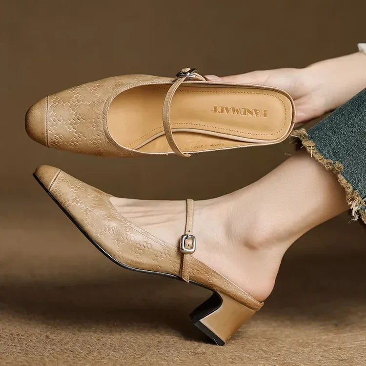 Becky Genuine Leather Mules