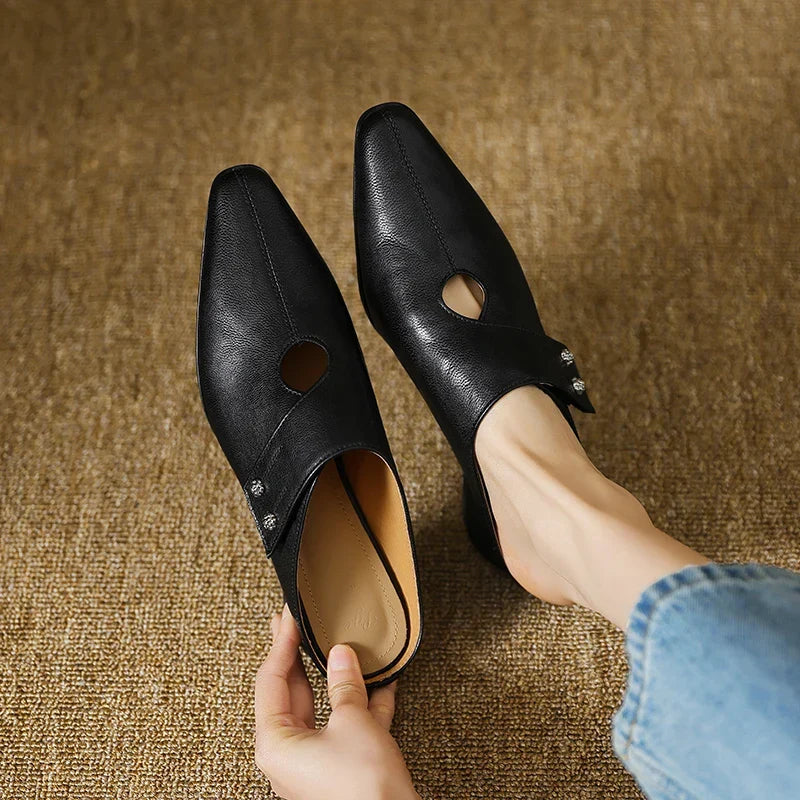 Olga Genuine Leather Mules