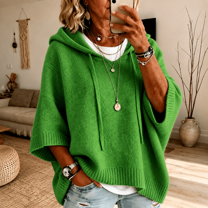 Doris | Charcoal Poncho Sweater