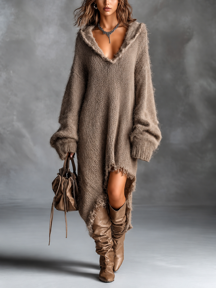 Linda | Soft Oversized Hooded Knit Dress