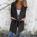 Women’s Long Sleeve Button Front Coat With Pockets