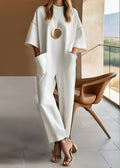 Amaryllis | Women's Wide Leg Short Sleeve Jumpsuit