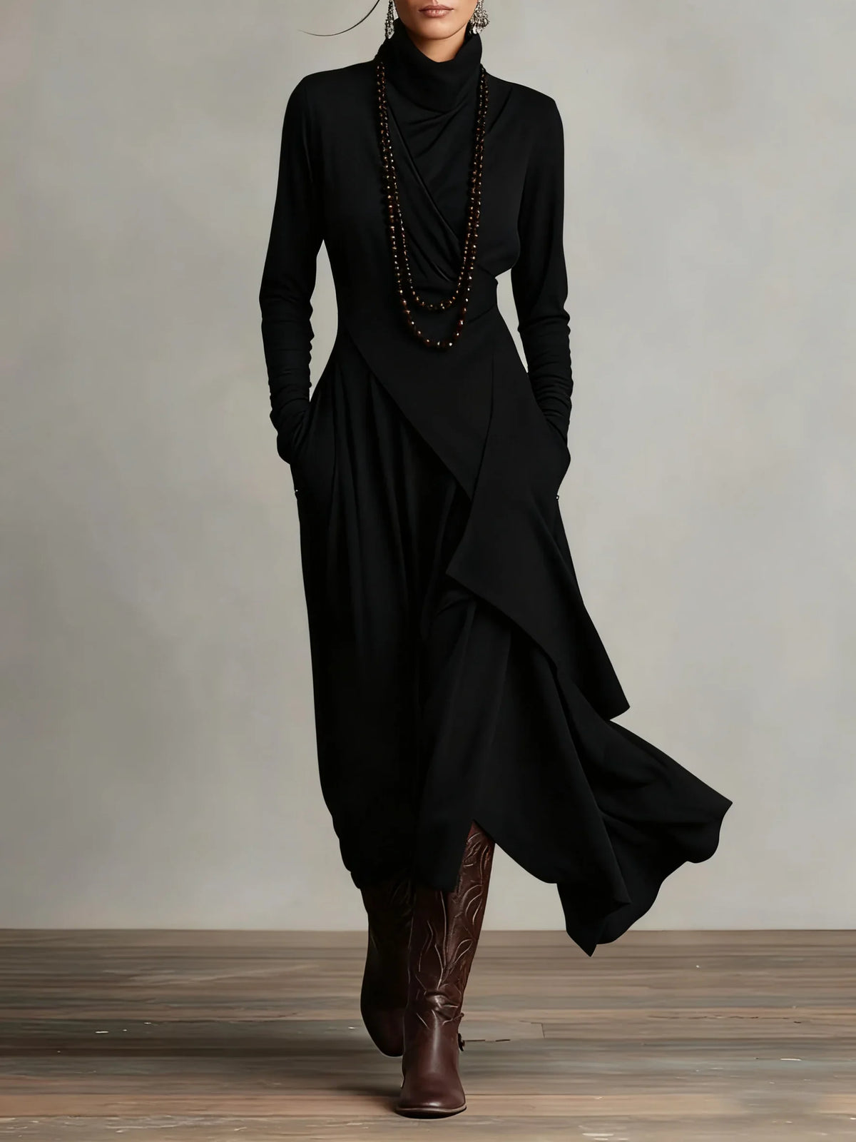 Arielle - Asymmetric Draped Maxi Dress