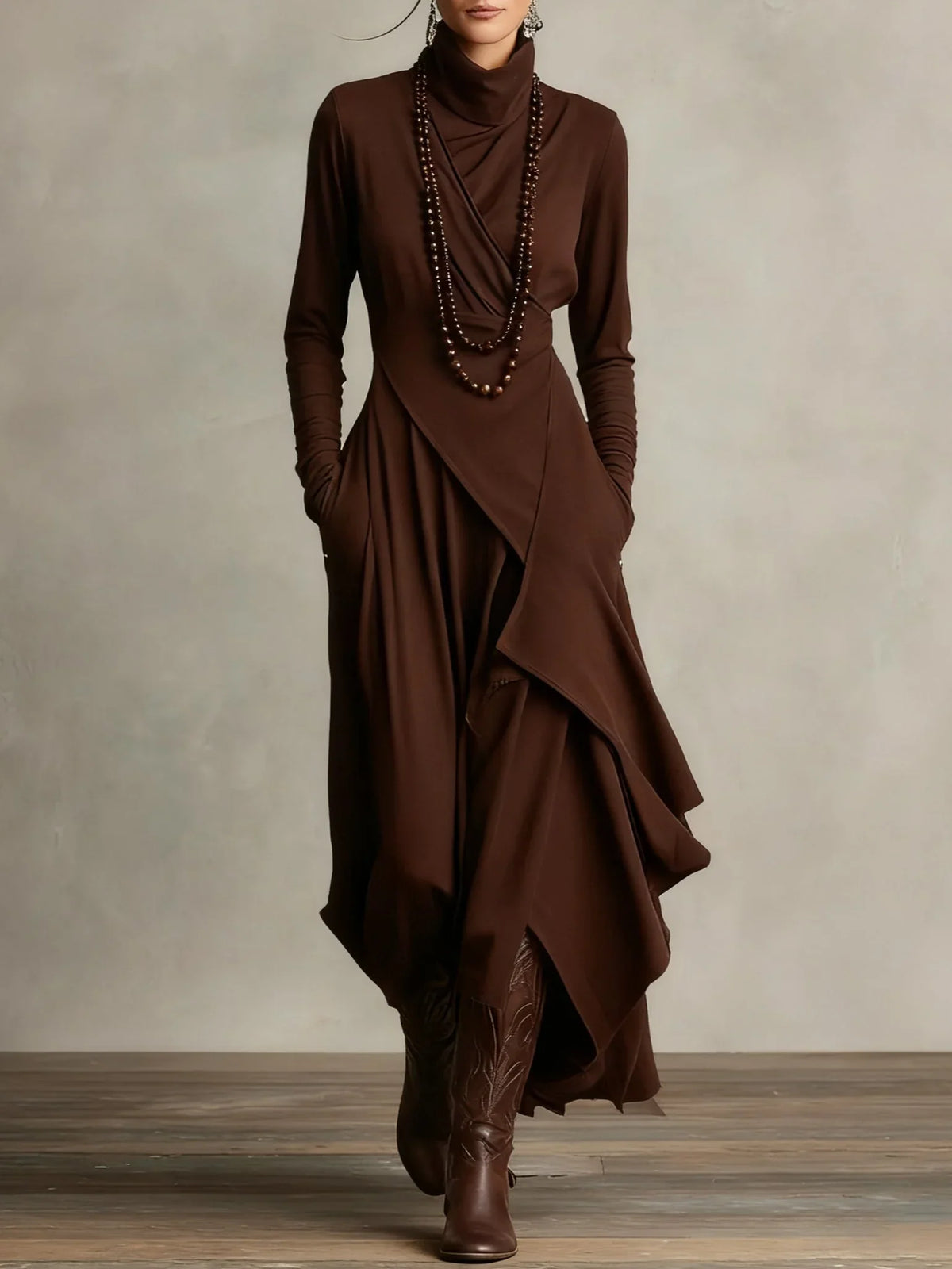Arielle - Asymmetric Draped Maxi Dress