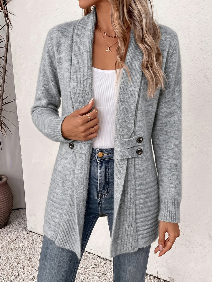 Faith | Open-Front Cardigan with Seamed Waist