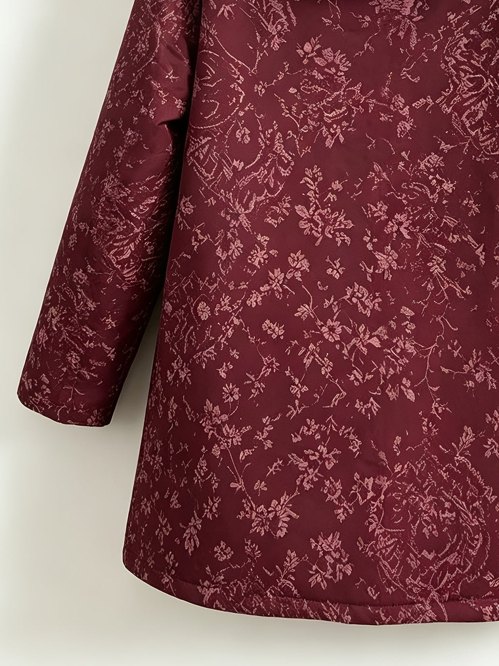 Darlene | Fleece-Lined Floral Hooded Coat