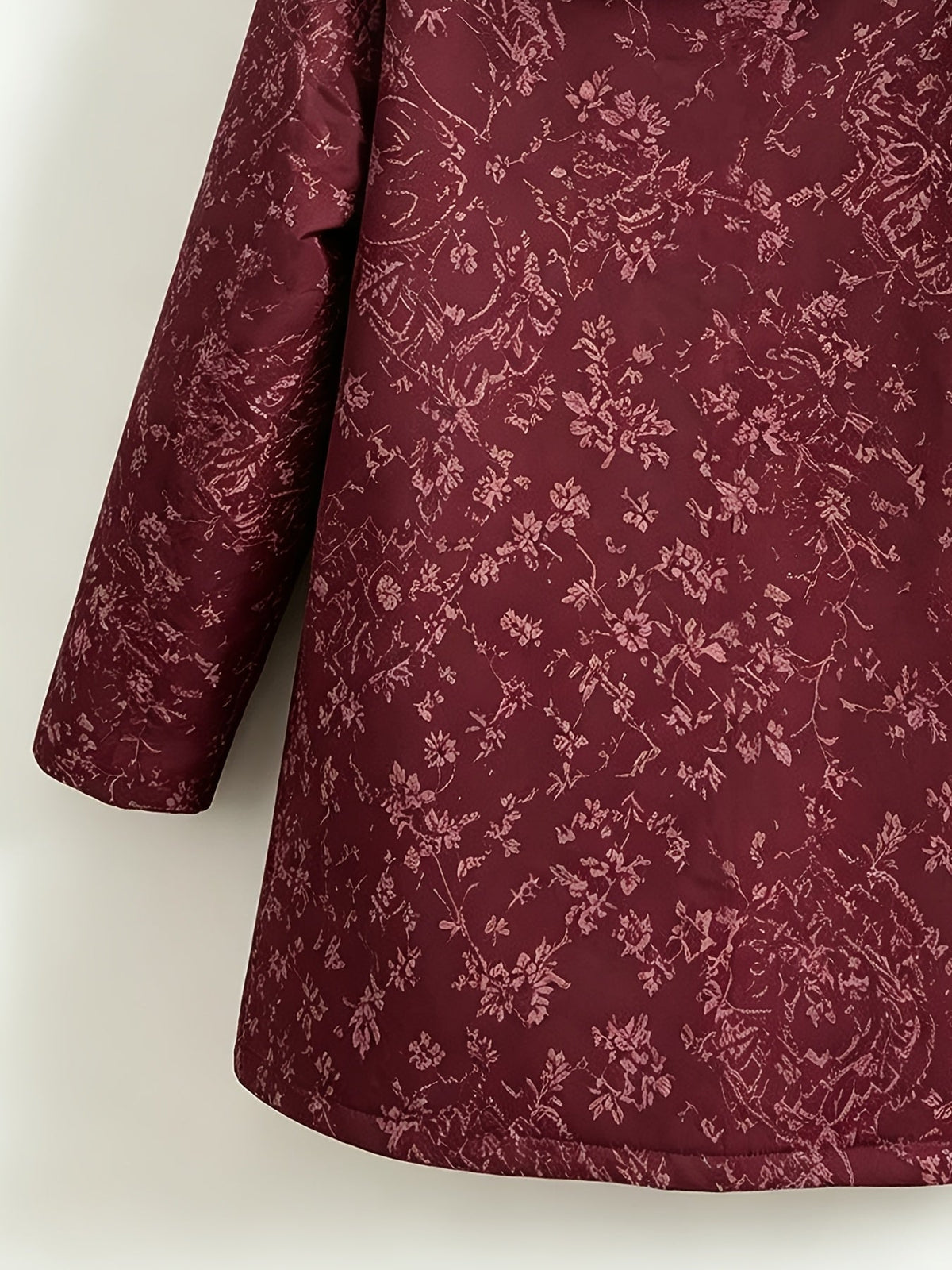 Darlene | Fleece-Lined Floral Hooded Coat